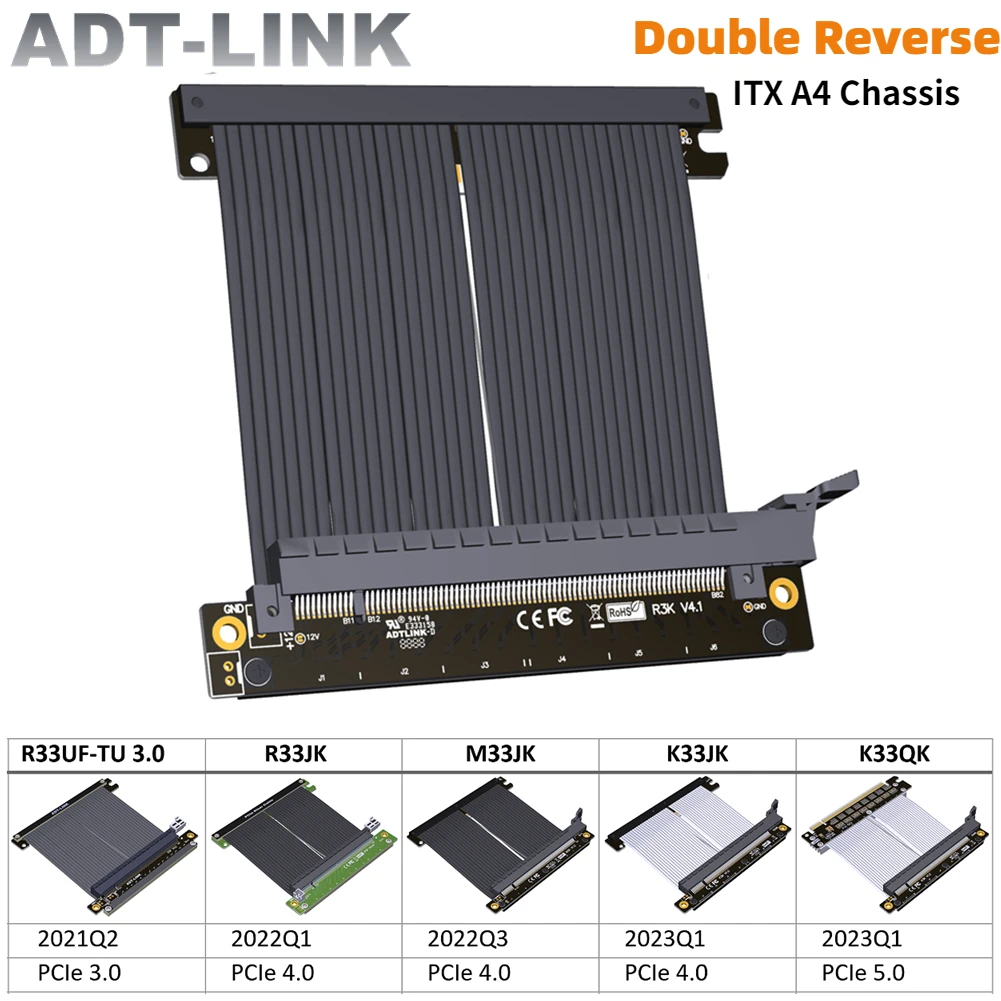 Itx Gpu Riser Pcie 4.0 16X - สายต่อขยาย ADT Gen 5/4 PCIe Riser